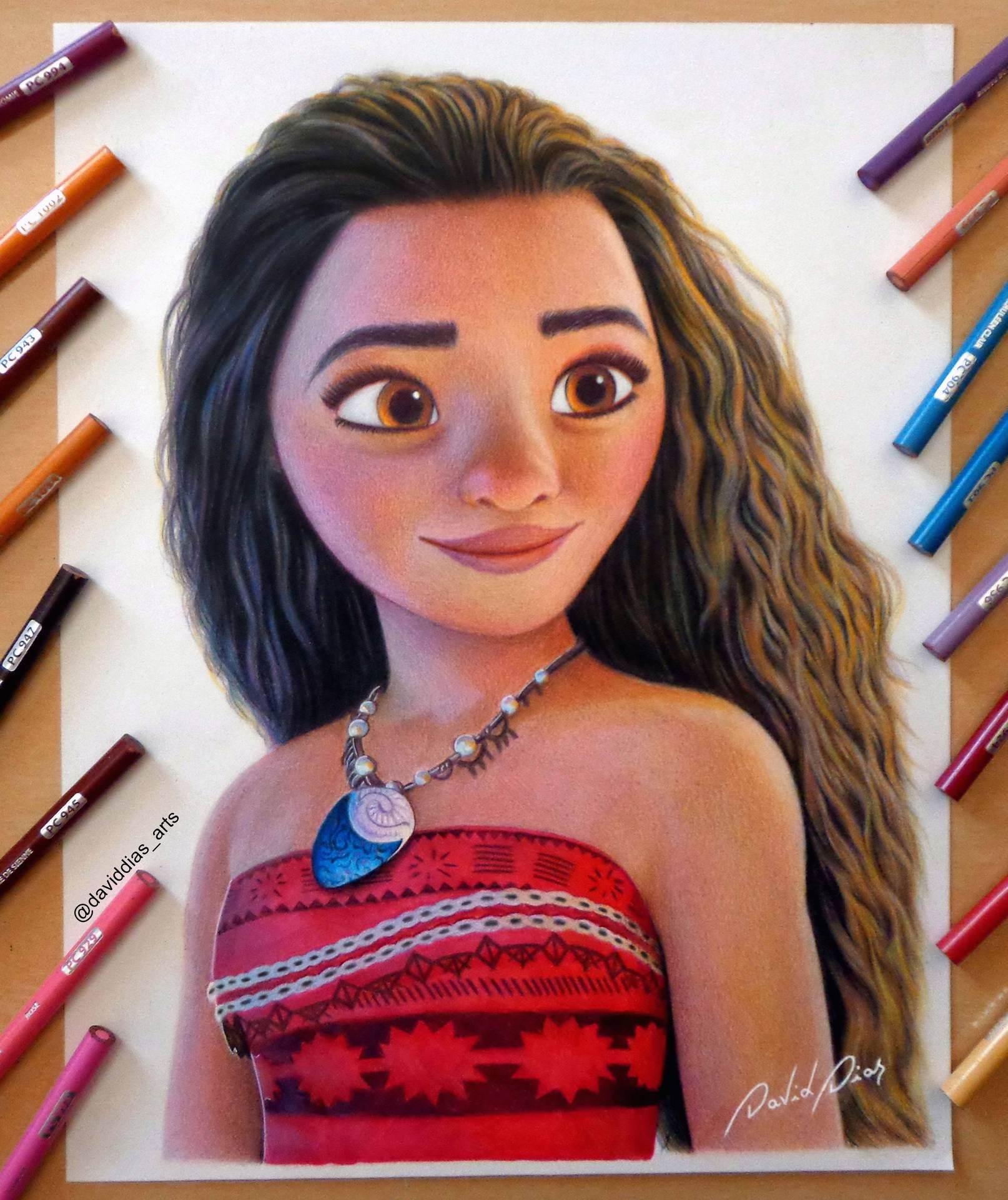Moana Pencil Drawing Background