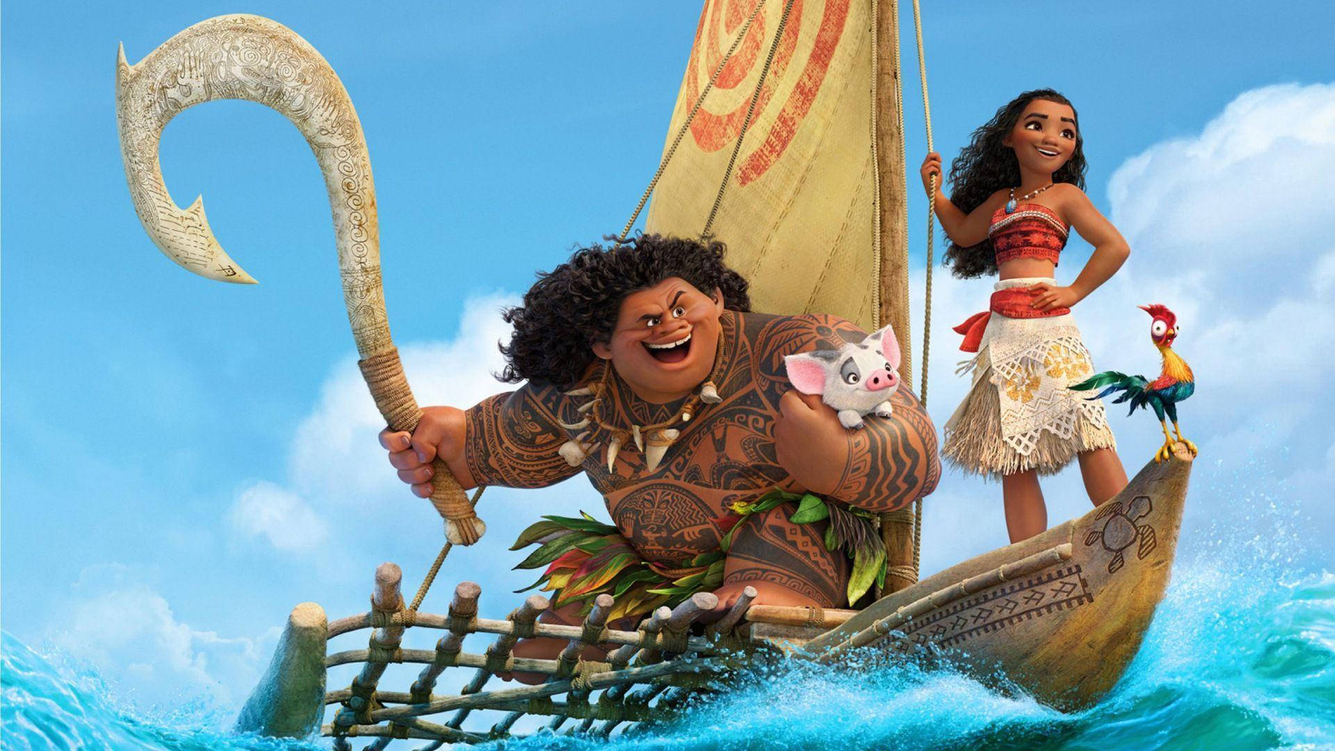 Moana Sailing With Friends Background