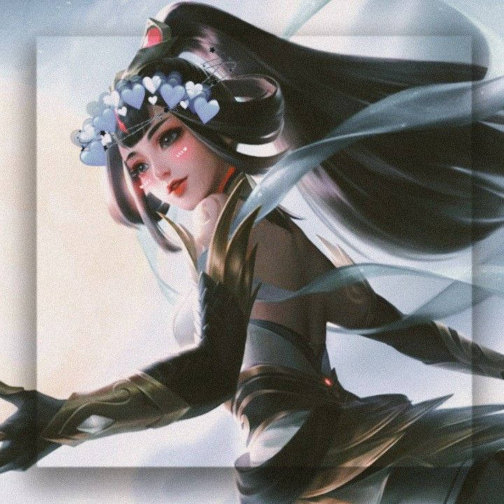 Mobile Legends Guinevere Lady Crane With Hearts Background