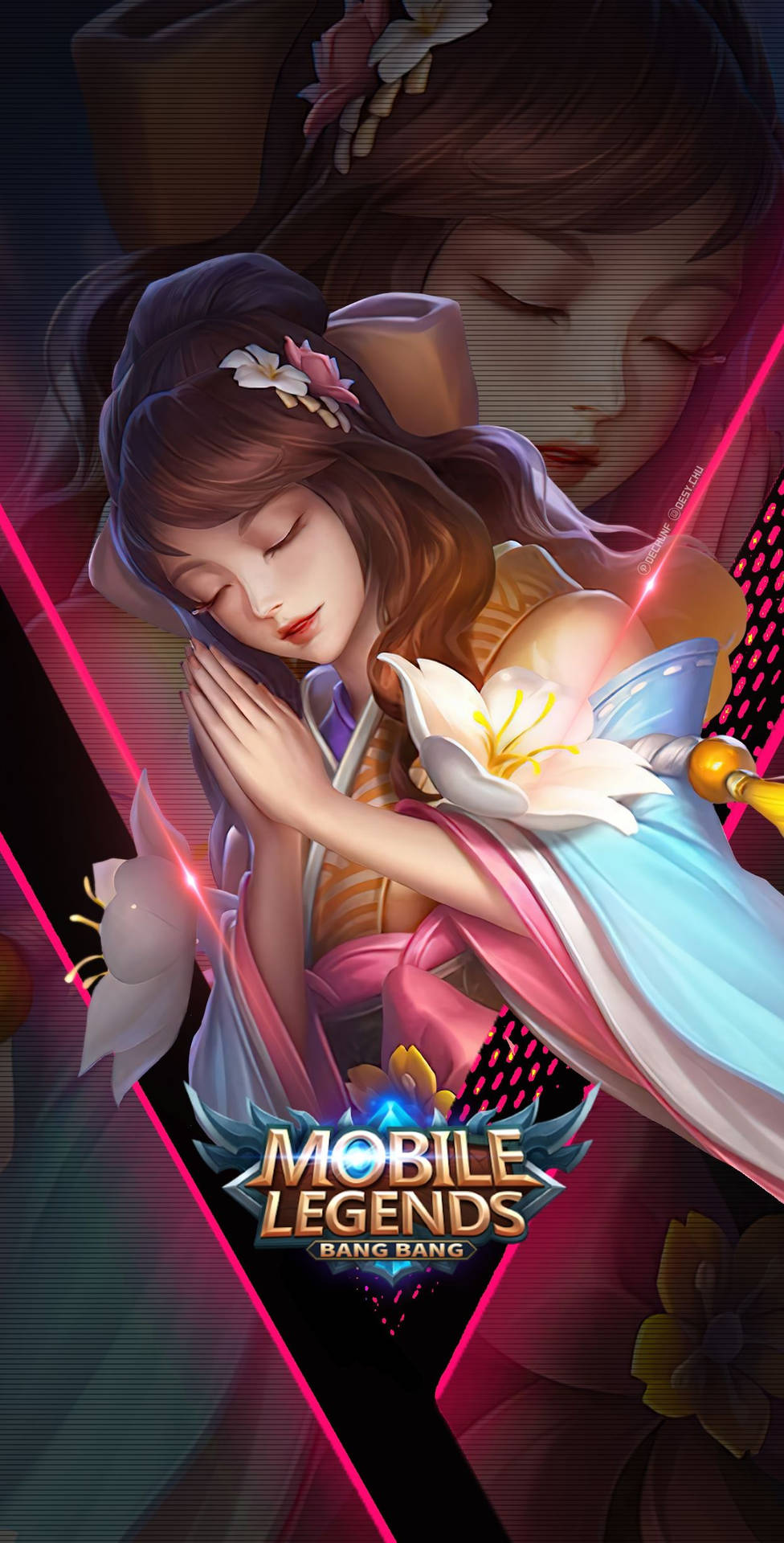 Mobile Legends Guinevere Sakura Wishes Praying Background