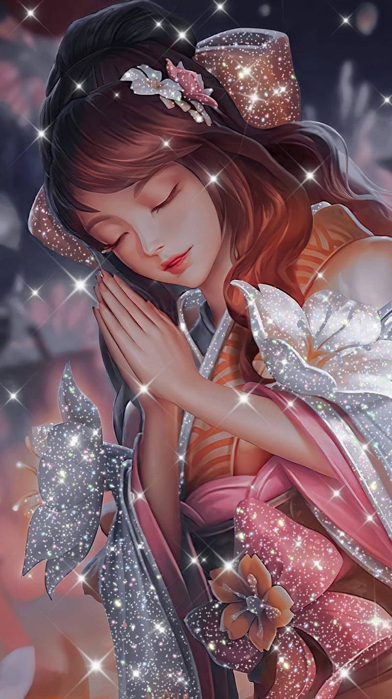 Mobile Legends Guinevere Sakura Wishes Sparkling Background