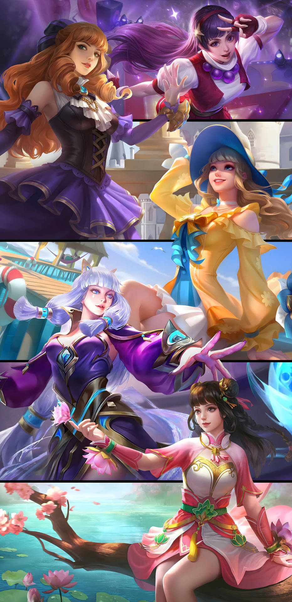 Mobile Legends Guinevere Skins Collage Background