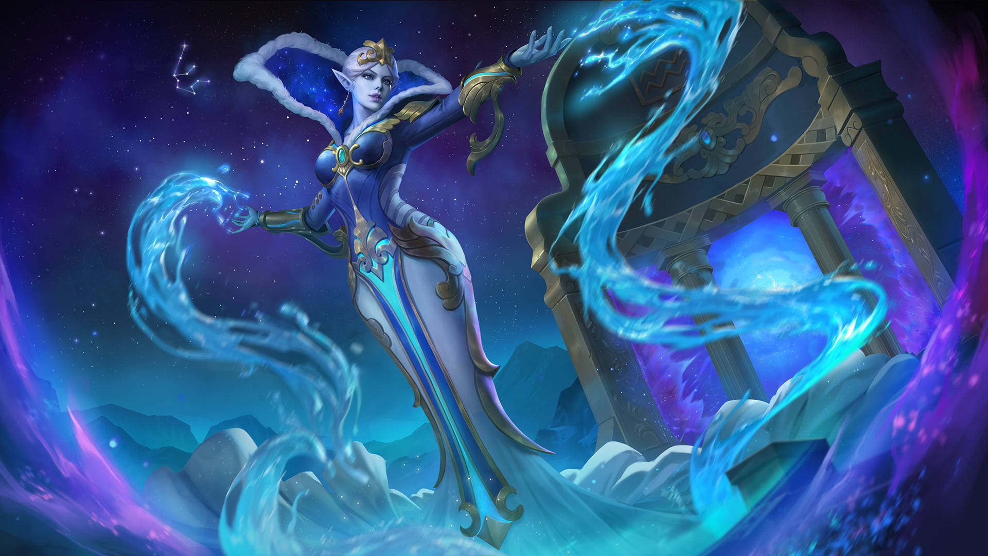 Mobile Legends Heroes Aquarius Aurora Background