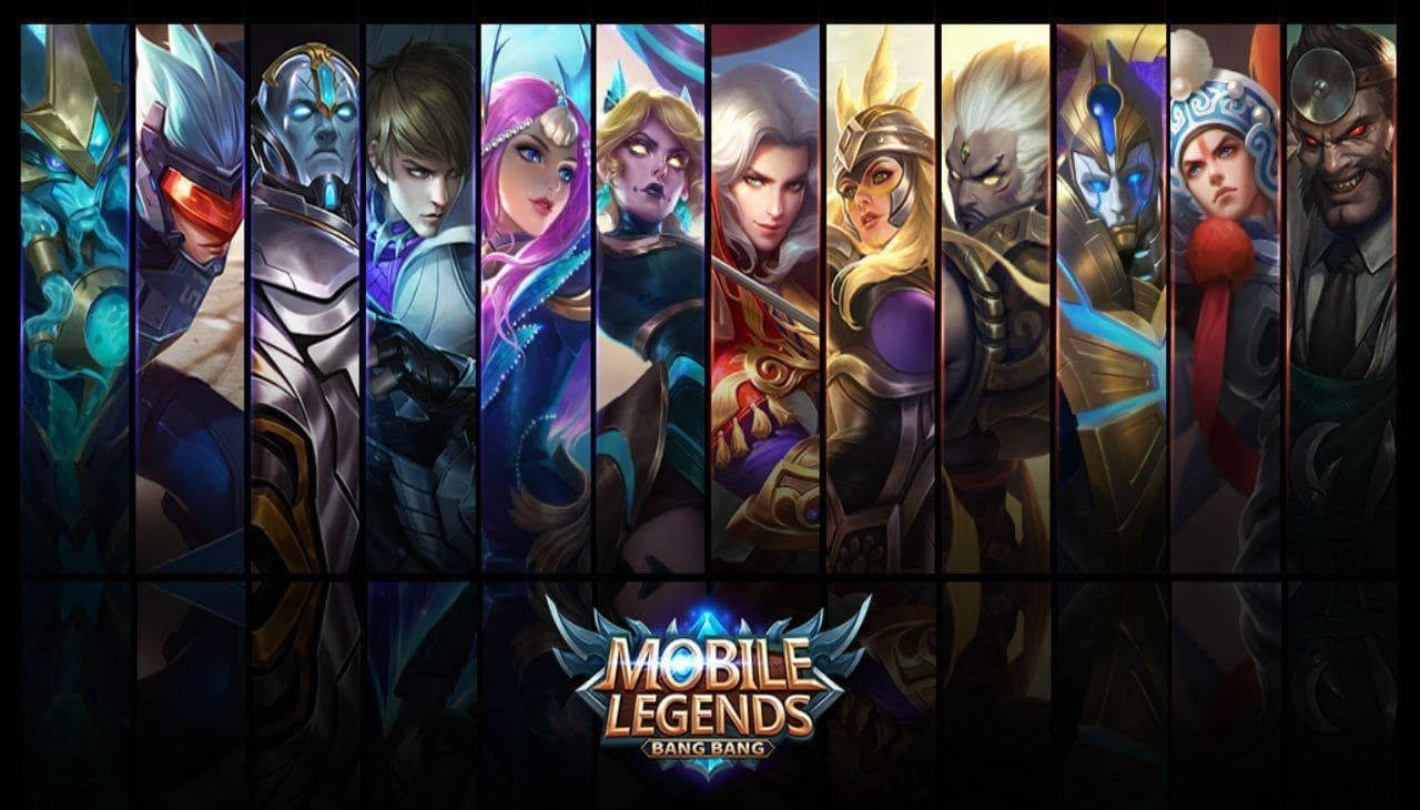 Mobile Legends Logo With Characters Background
