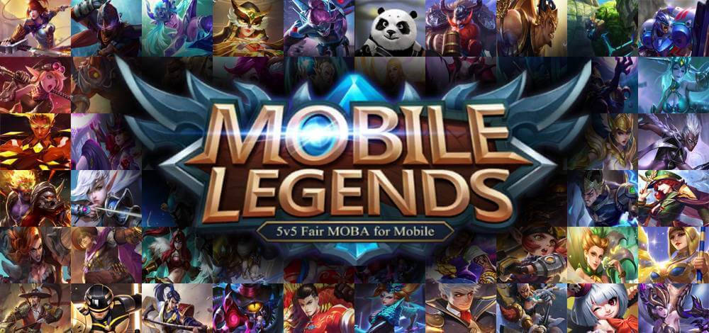 Mobile Legends Logo With Collage Background