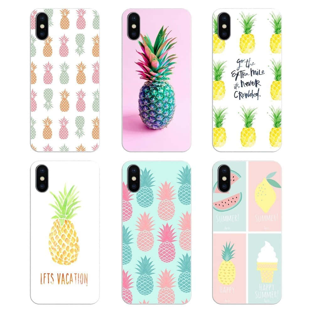 Mobile Phone Back Cover Cute Pineapple Background