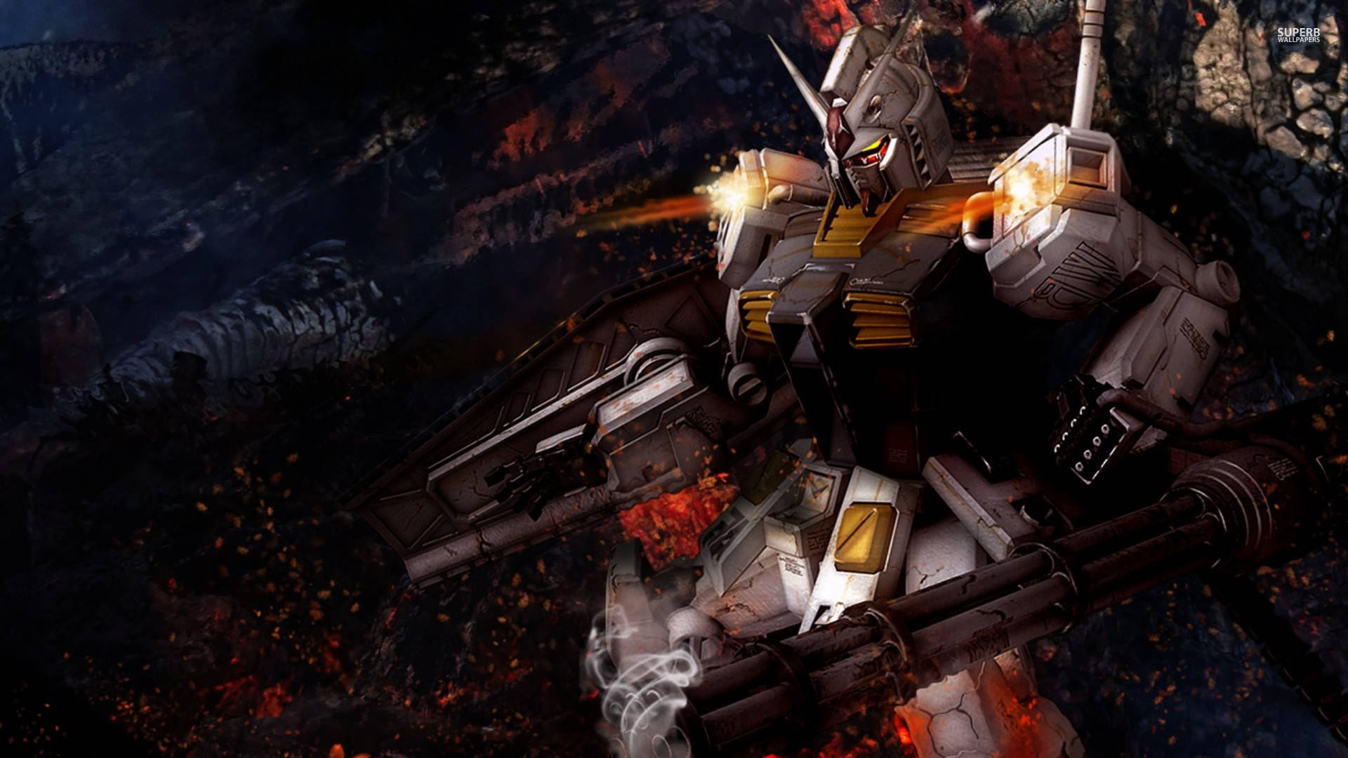 Mobile Suit Gundam Digital Art Background