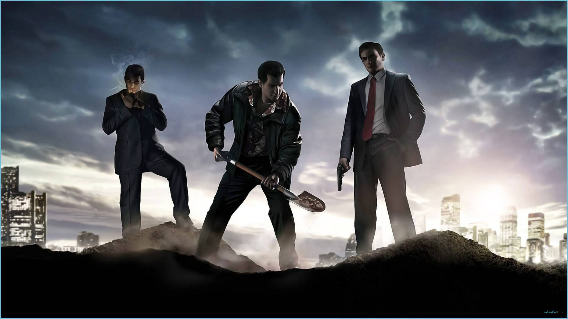Mobsters Burying Mafia Video Game Background