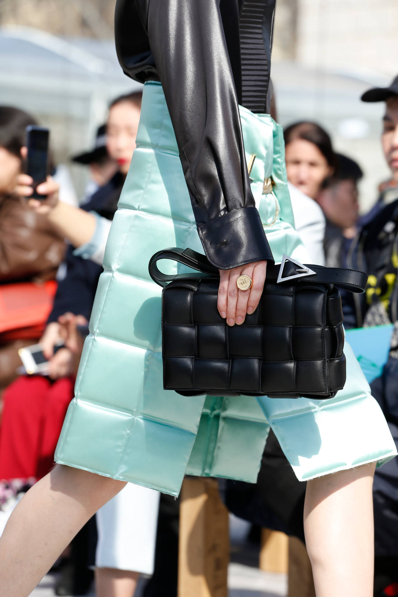 Model With Black Bottega Veneta Bag