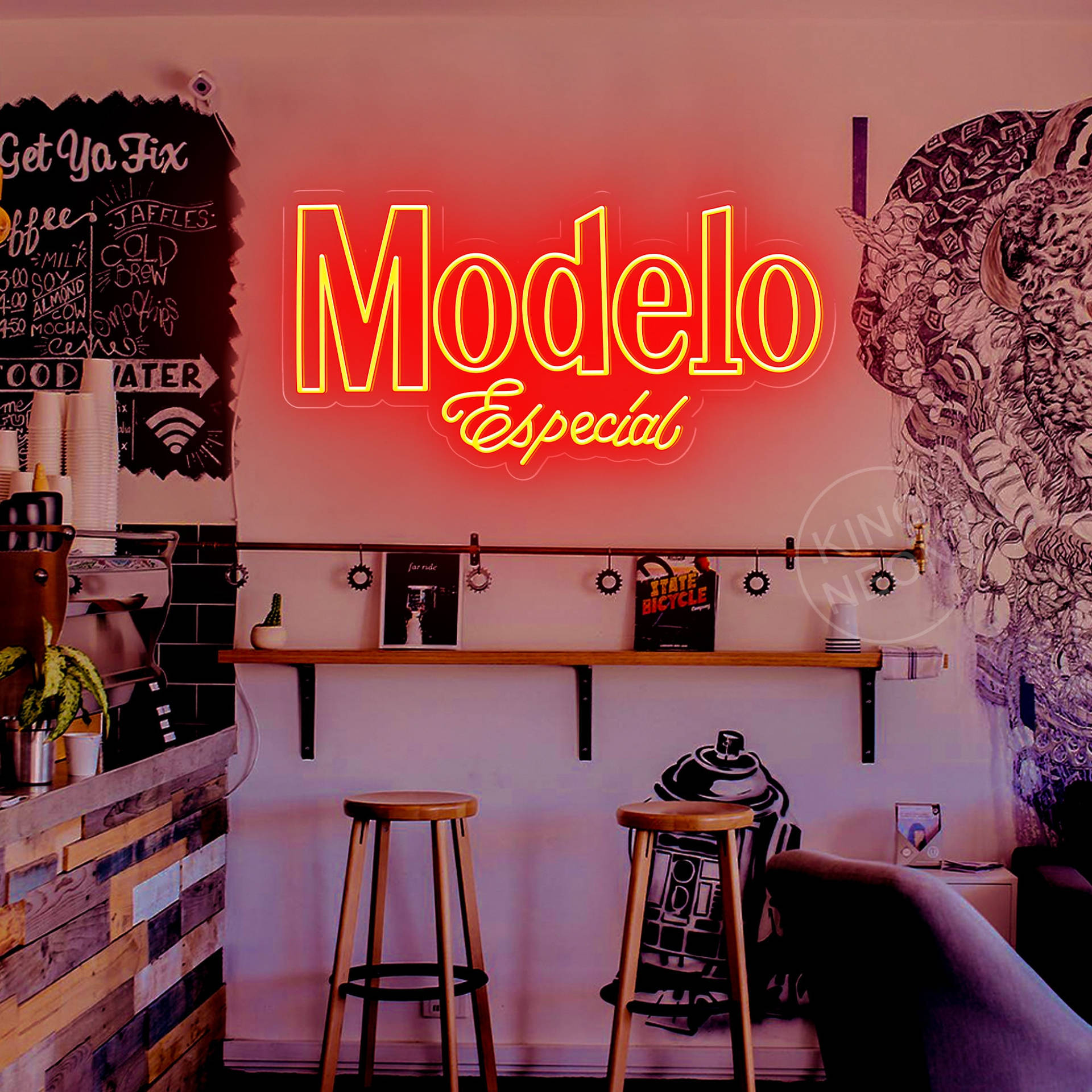 Modelo Especial Neon Sign Background