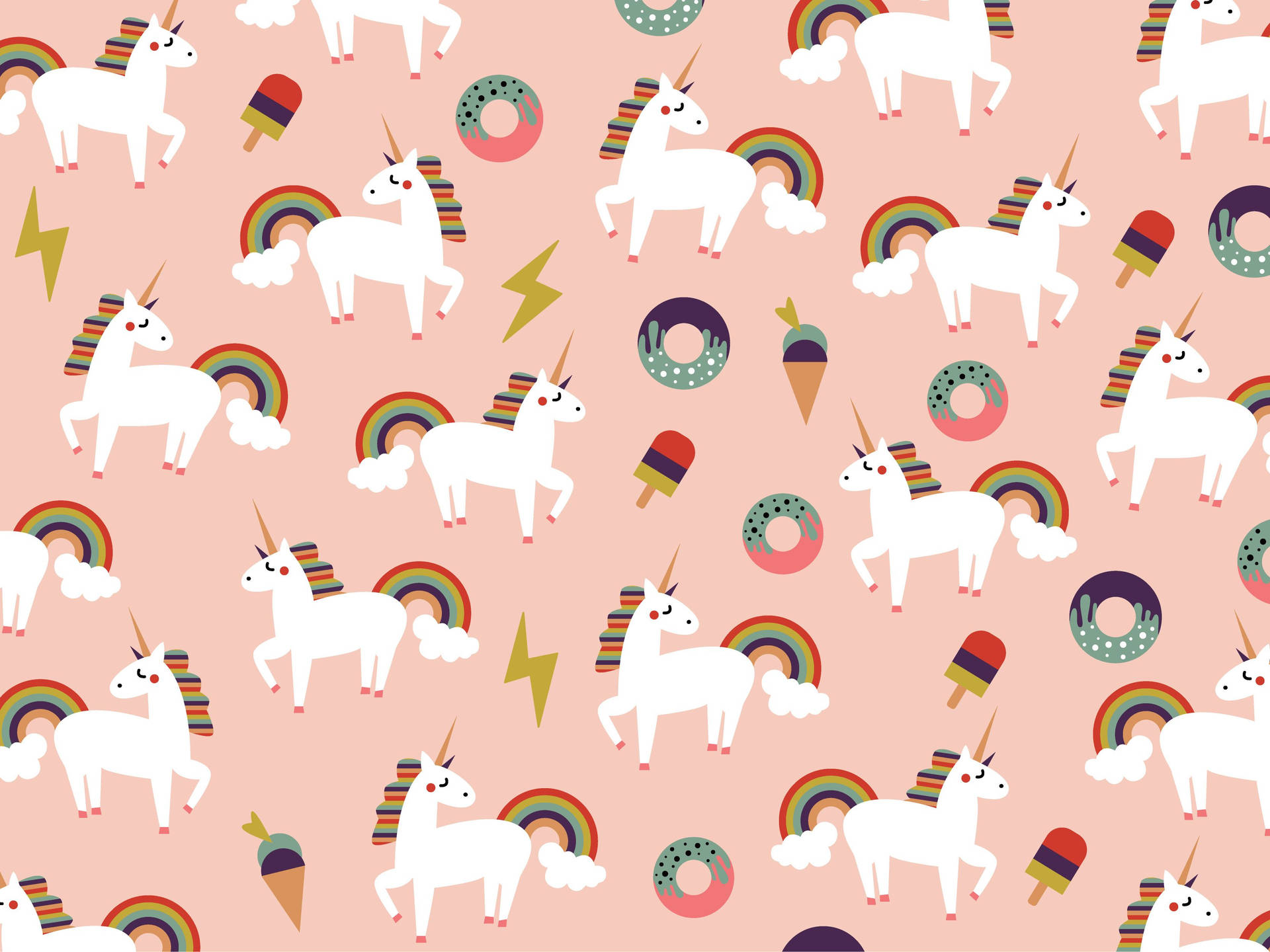 Modern And Fun Unicorn Patterns Design Background