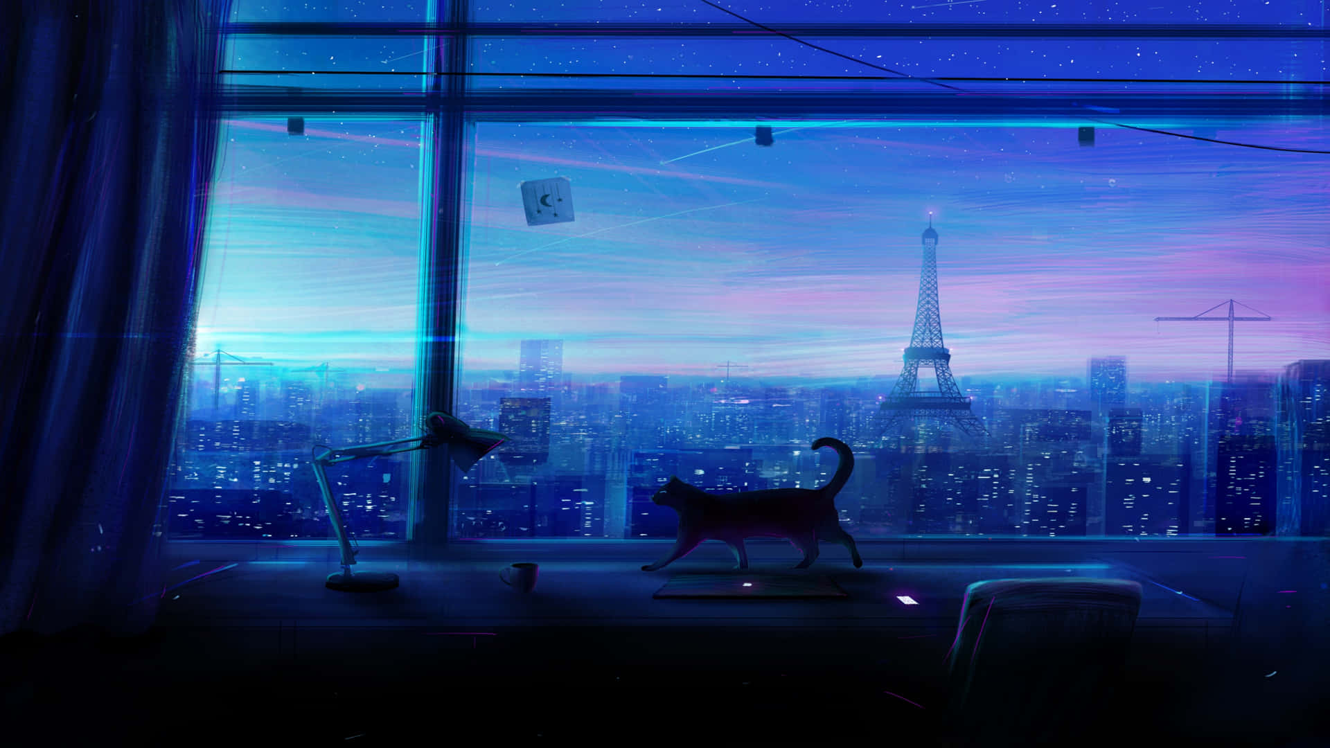 Modern Anime Scene Of Tokyo Background
