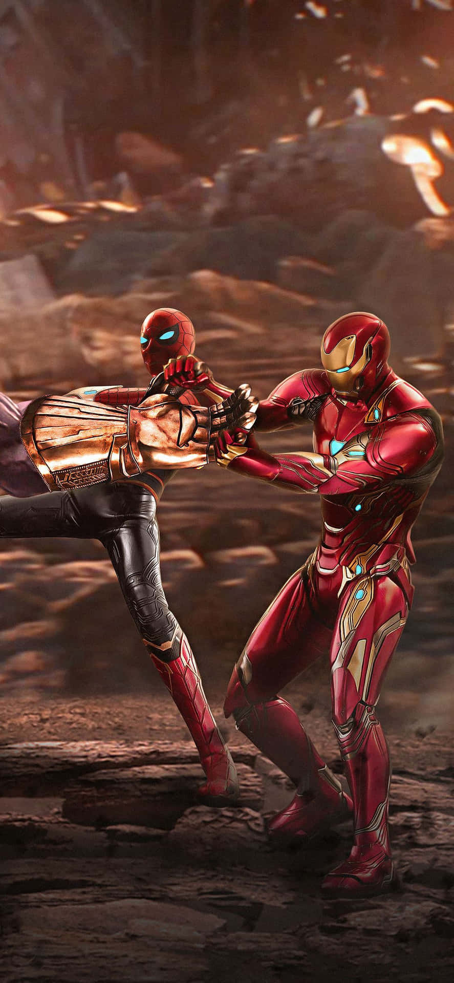 Modern Avengers Iphone Iron Man And Spiderman Background