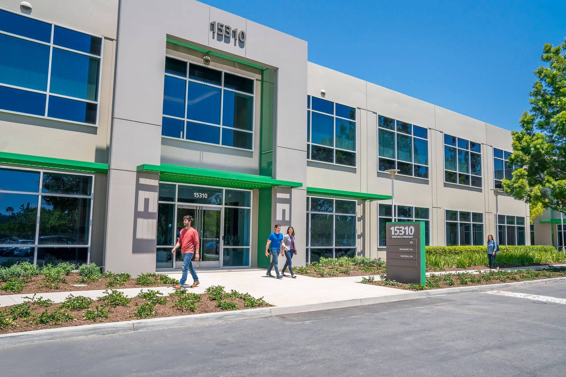 Modern Building In Irvine Business Center Background