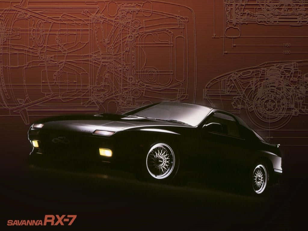 Modern Classic - Mazda Rx7 Fc On The Race Track Background