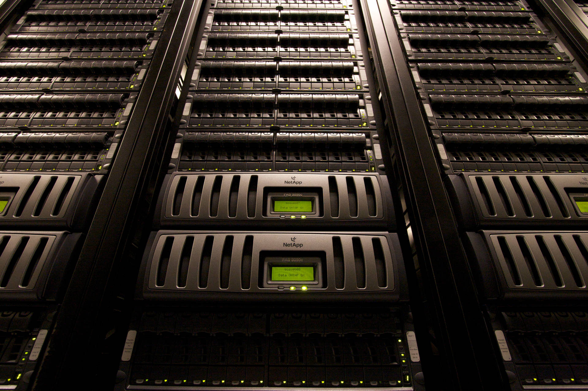 Modern Data Center With Server Racks Background