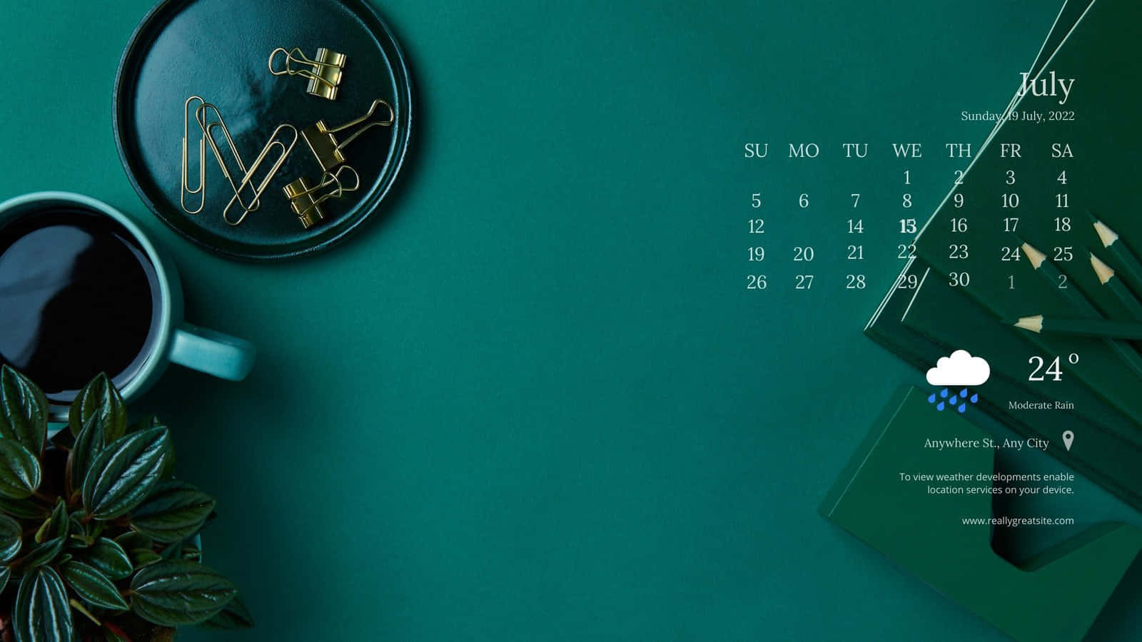 Modern Desktop Calendar Background