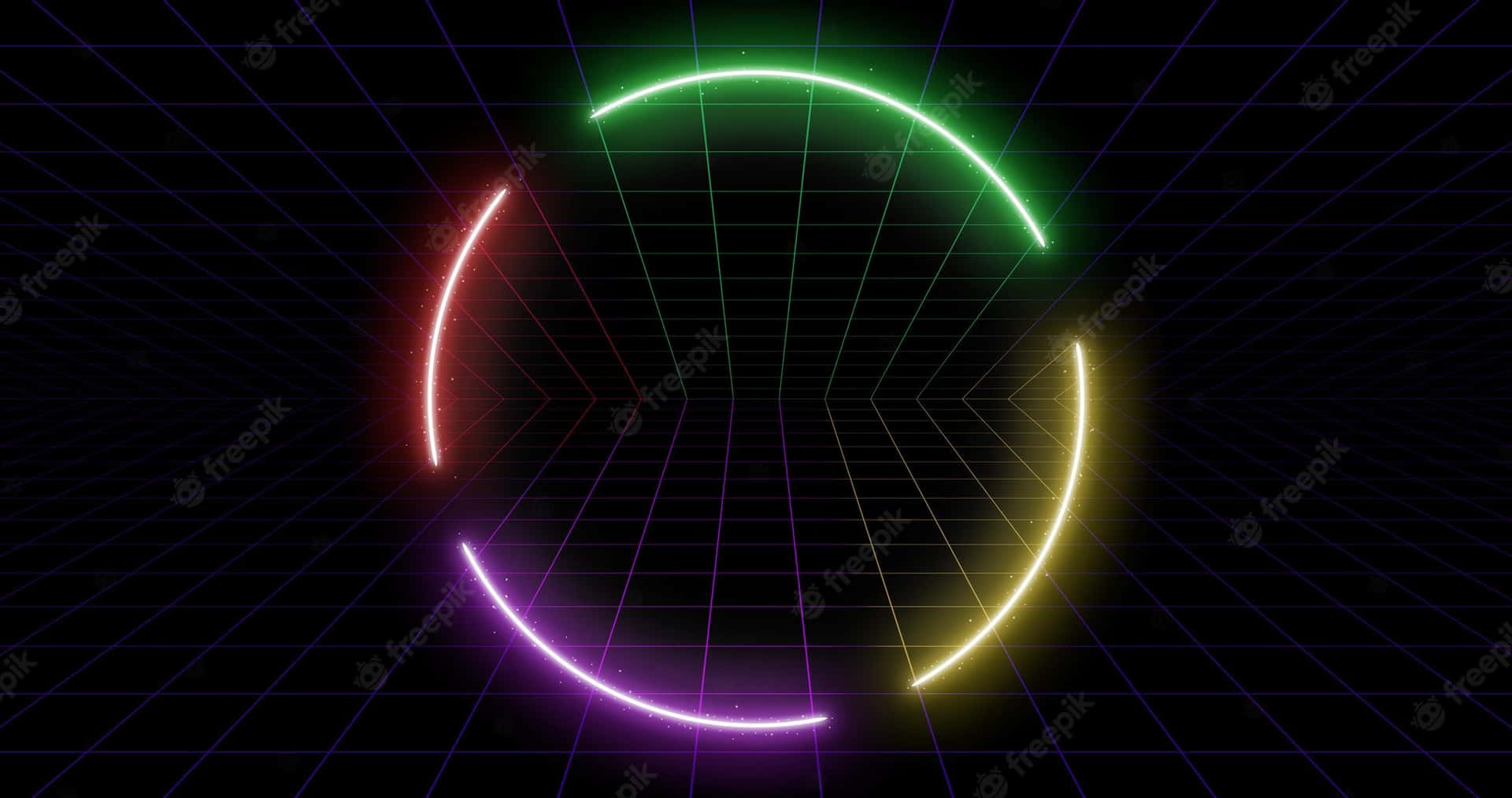 Modern Desktop Neon Lights Background