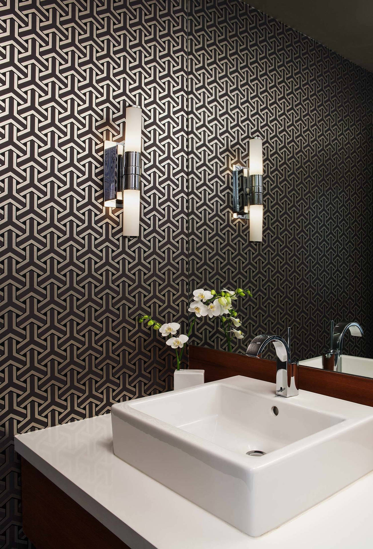 Modern Elegance - A Contemporary Powder Room Background