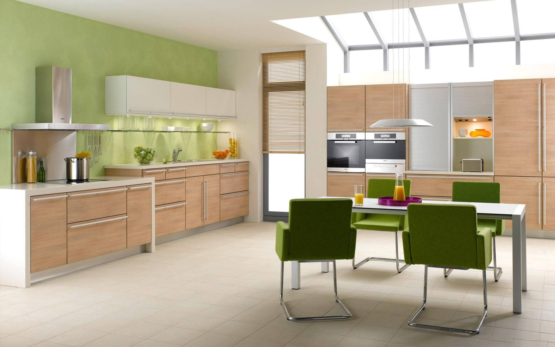 Modern Green Kitchen Design Background