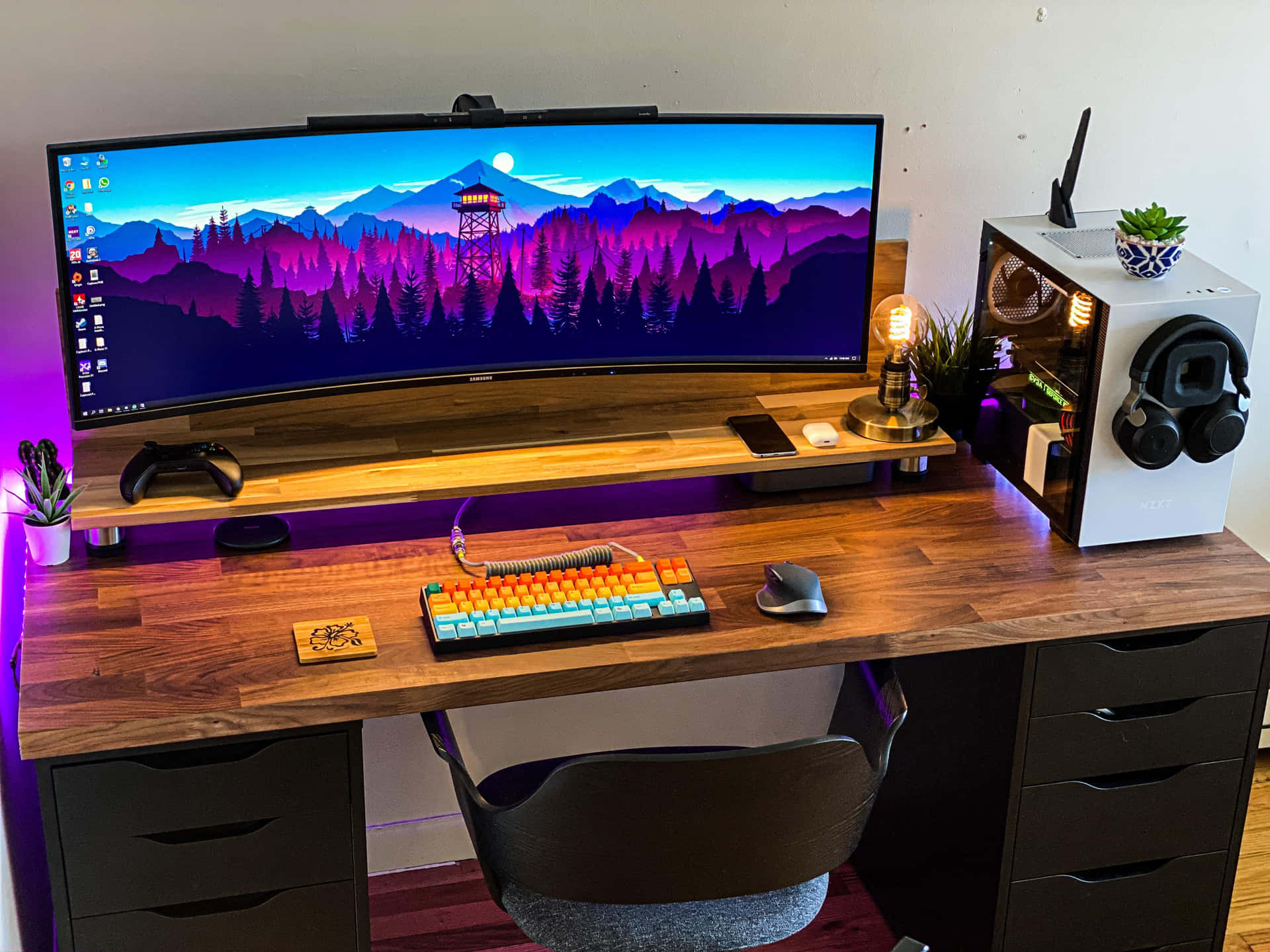 Modern Home Office Setupwith Ultrawide Monitor