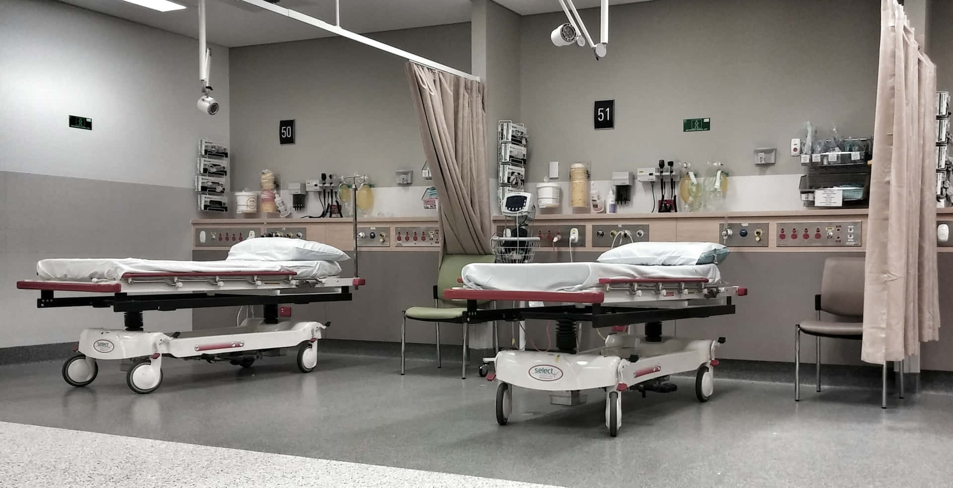 Modern Hospital Bed In Emergency Room