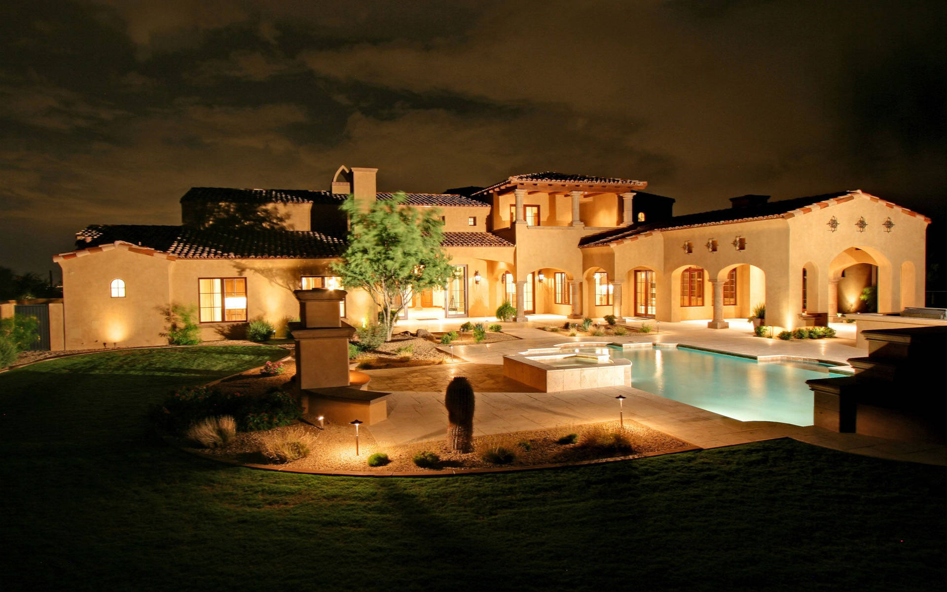 Modern House At Night