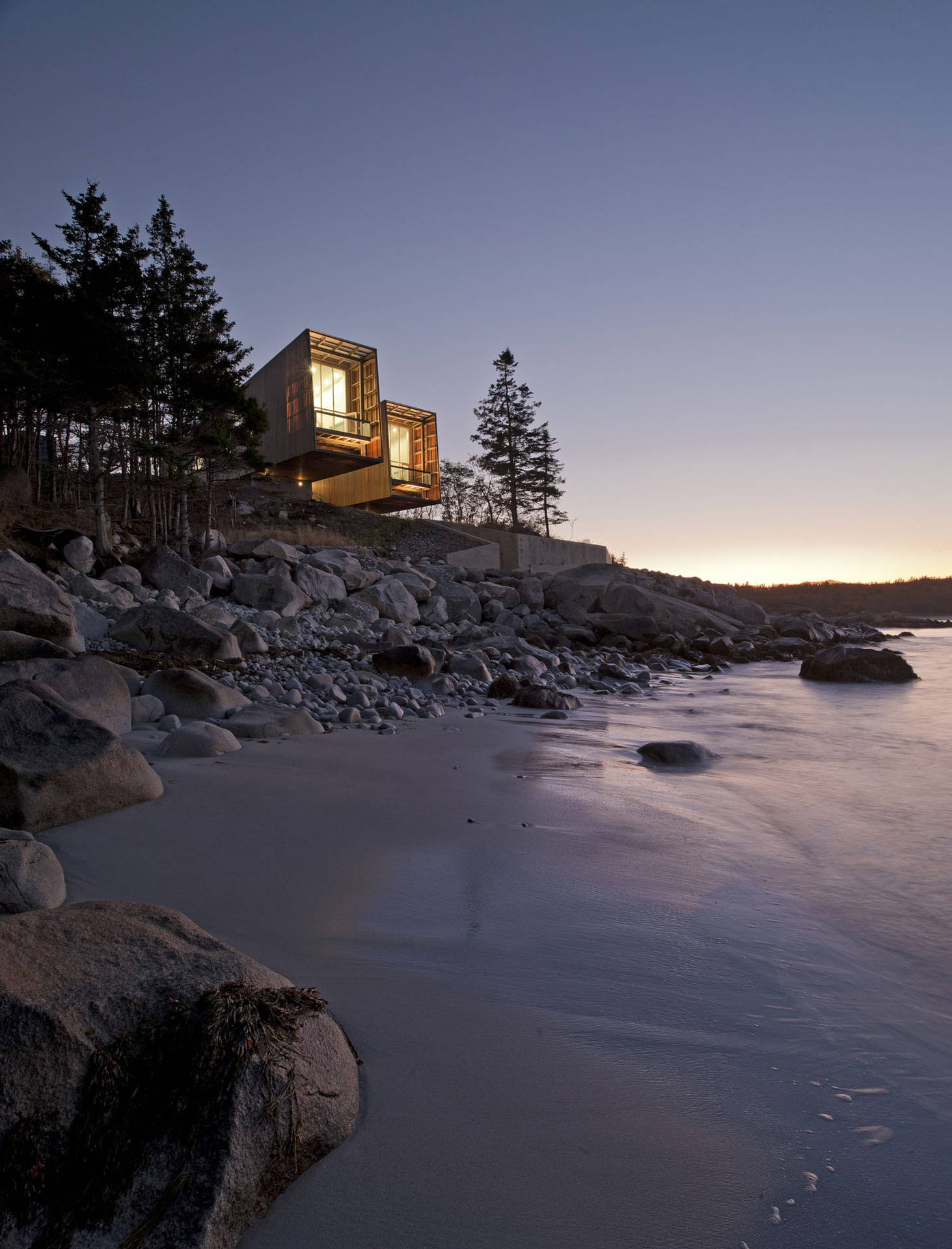 Modern House On Top Of Hill Background