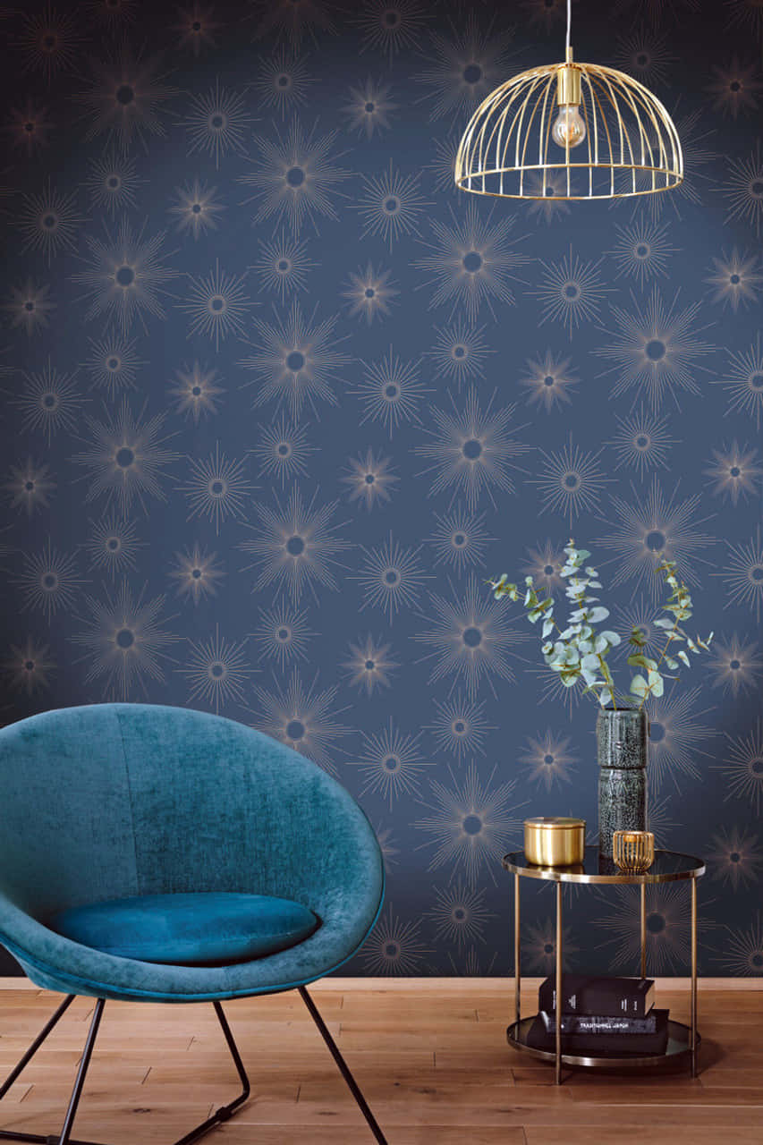Modern Interior Designwith Blue Accents Background