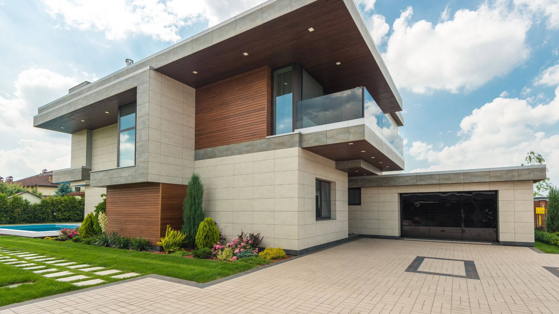 Modern Minimalist Concrete Home Garage