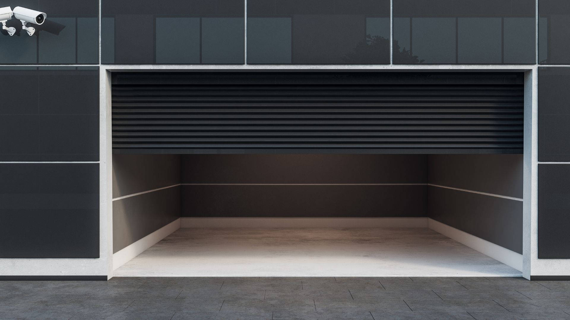 Modern Minimalist Garage Black Aesthetic Background