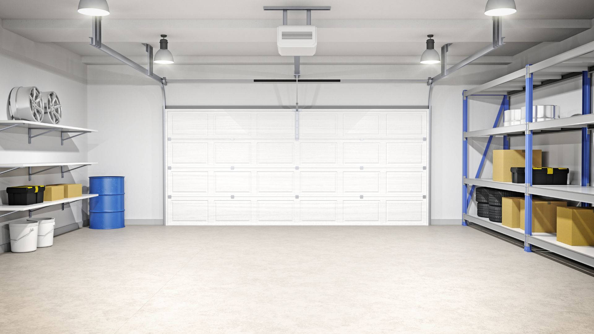 Modern Minimalist White Aesthetic Garage