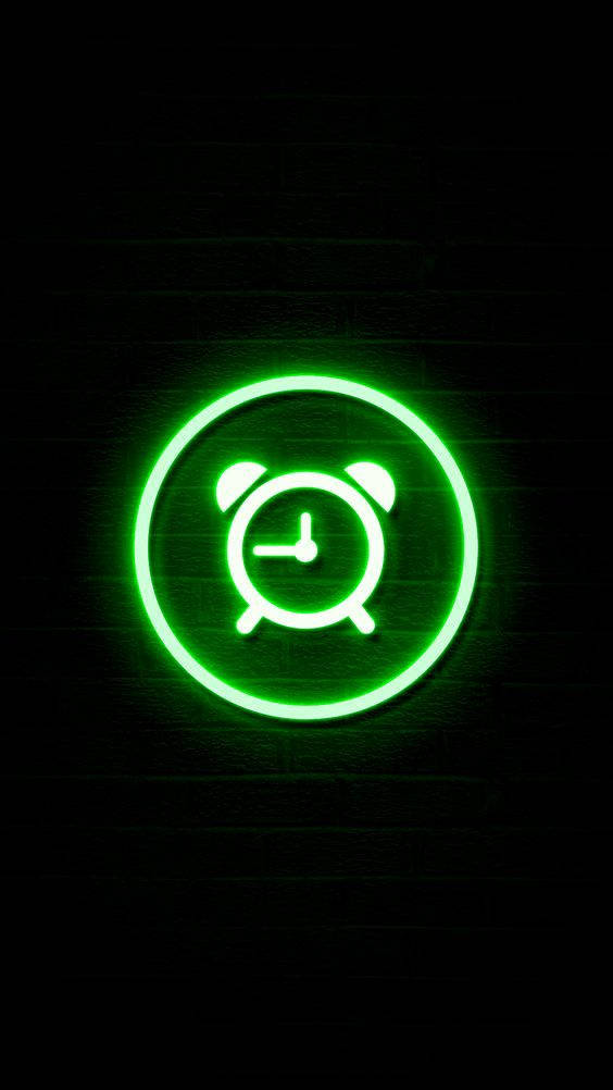 Modern Neon Alarm Clock Logo