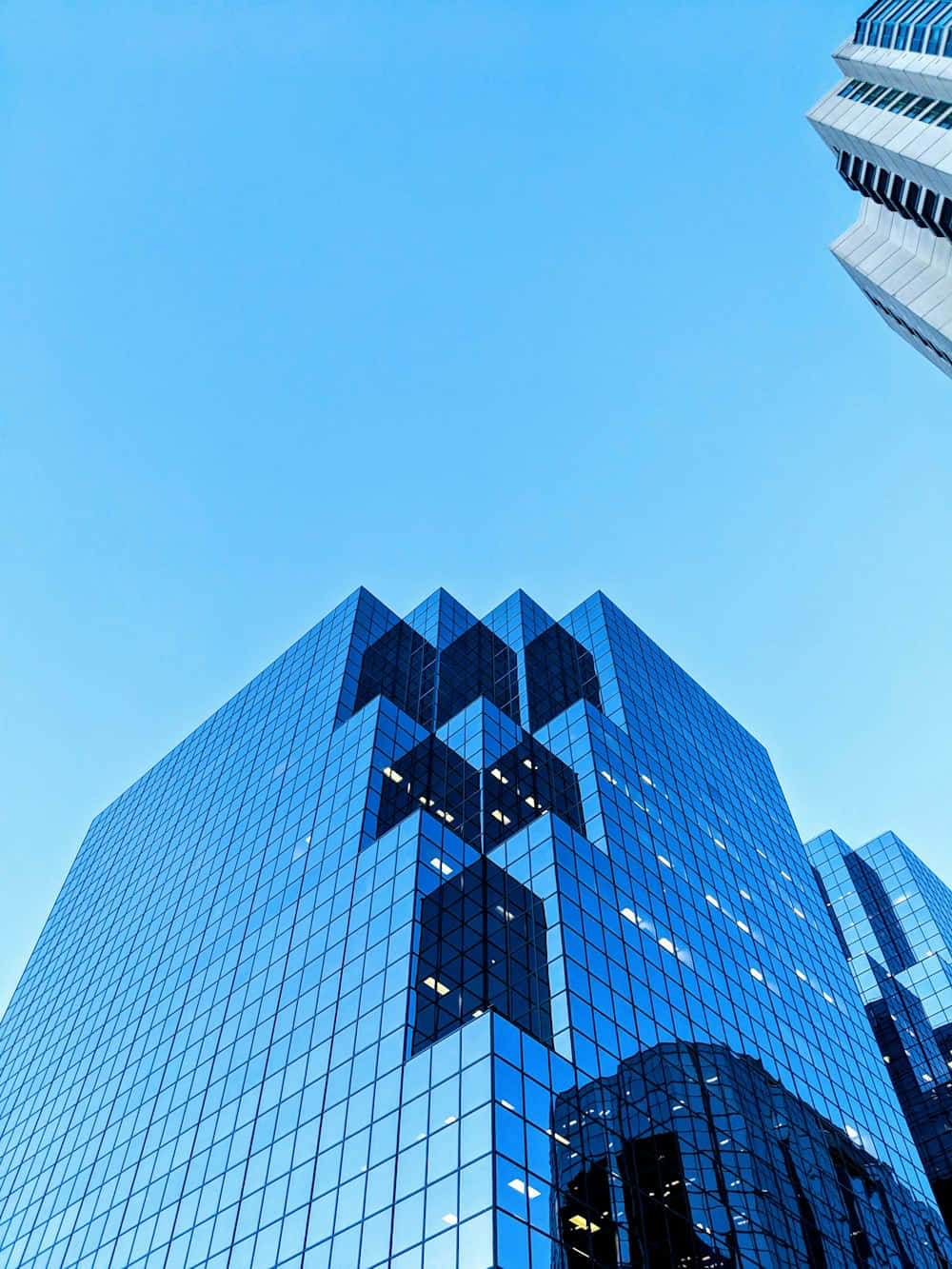 Modern Office Building Architecture Blue Sky Background