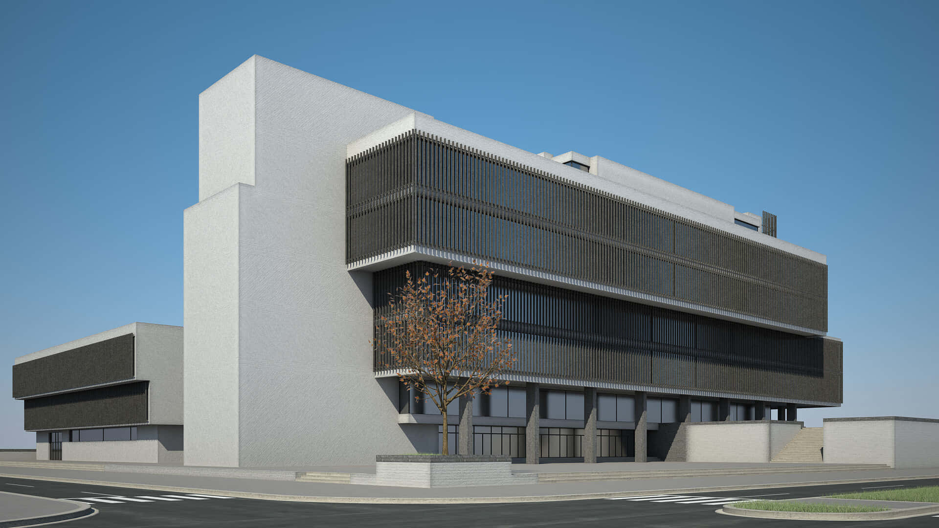 Modern Office Building Exterior Design Background