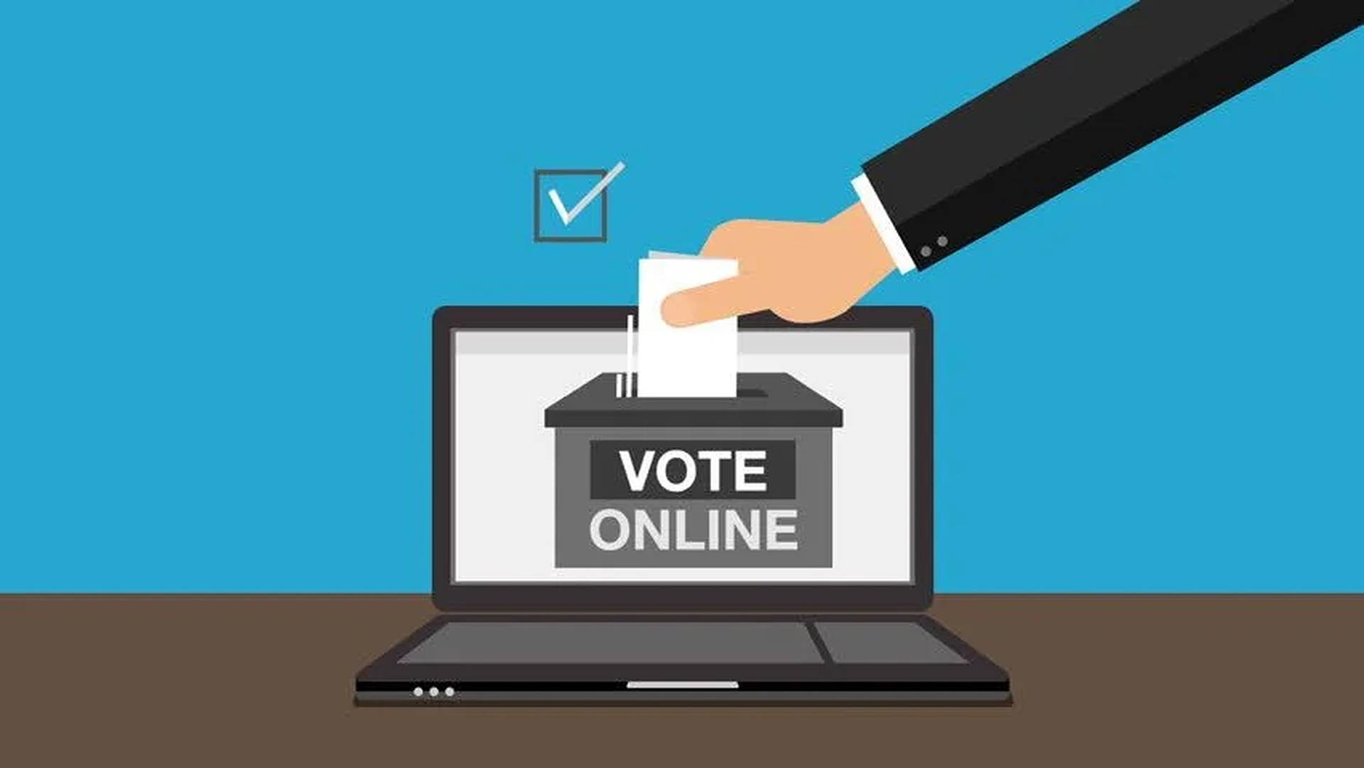 Modern Online Voting In Election Background