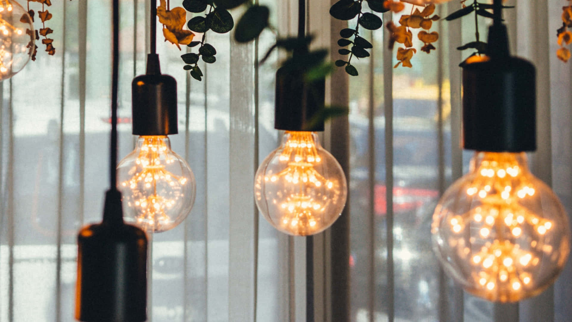 Modern Pendant Lights With Plants Background