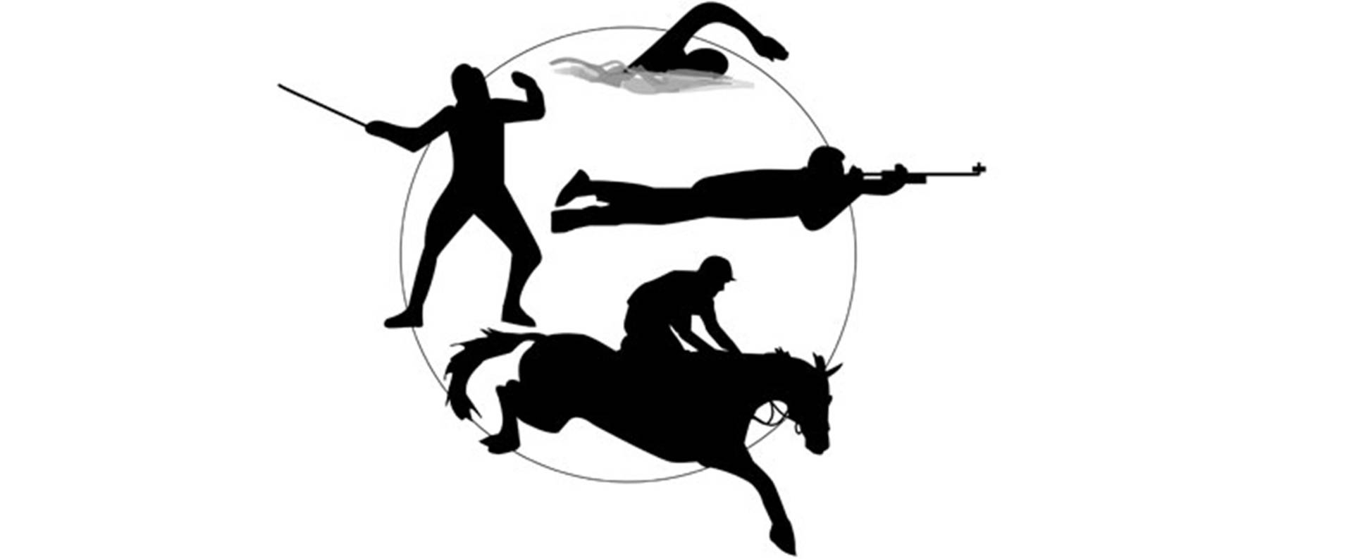 Modern Pentathlon Horse Polo Player Silhouette Background