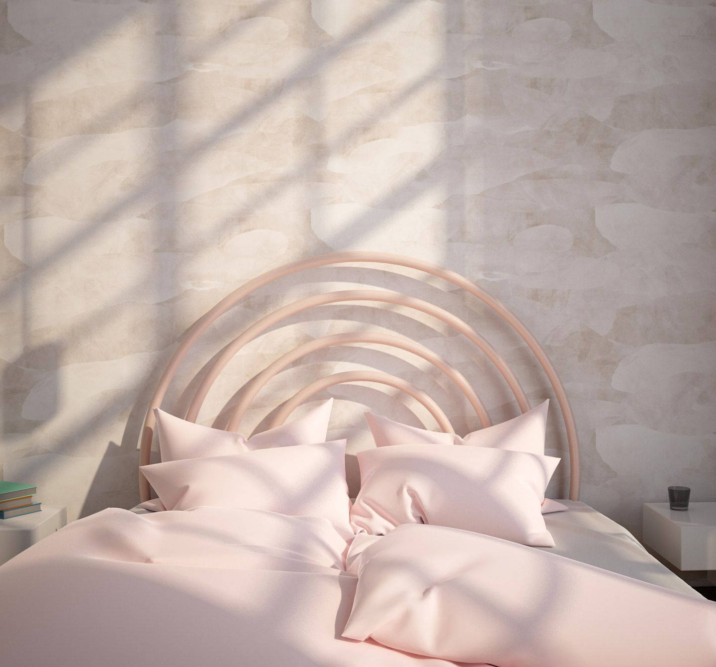 Modern Pink Bed Background
