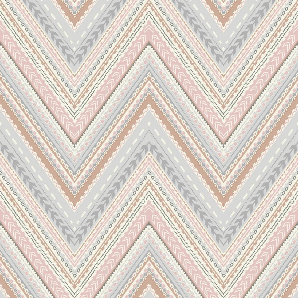 Modern Rose Gold And Light Blue Chevron Wall Art