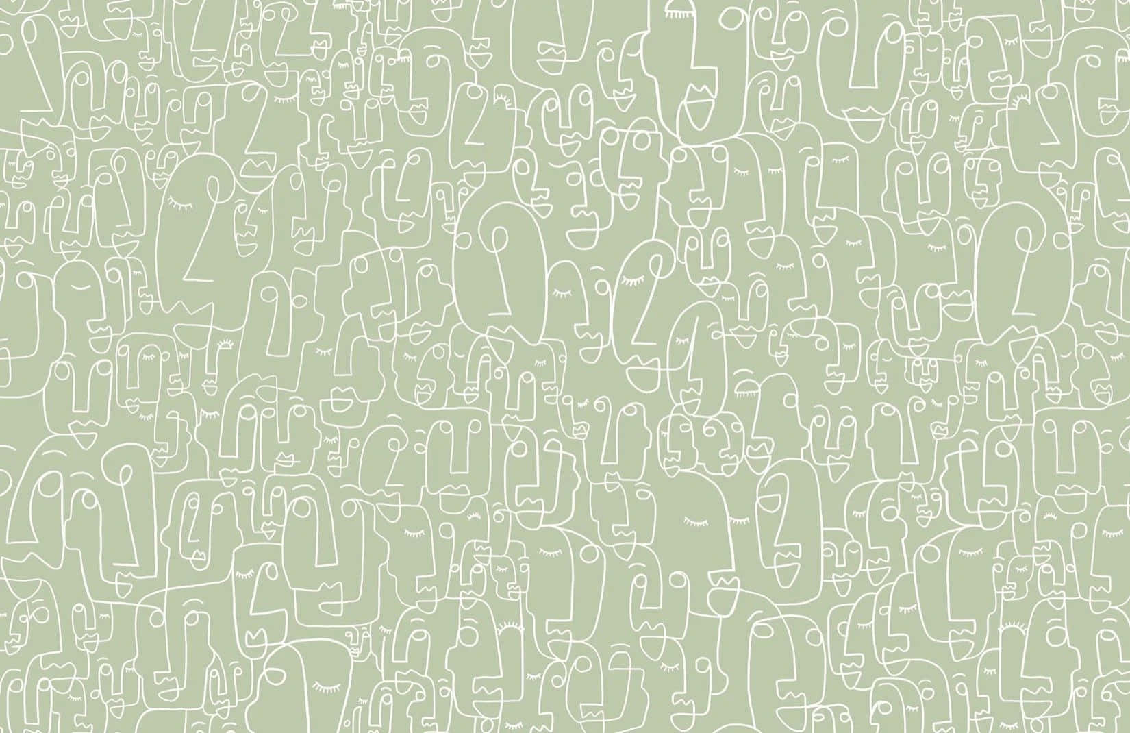 Modern Sage Green Laptop On A Minimalist Background Background