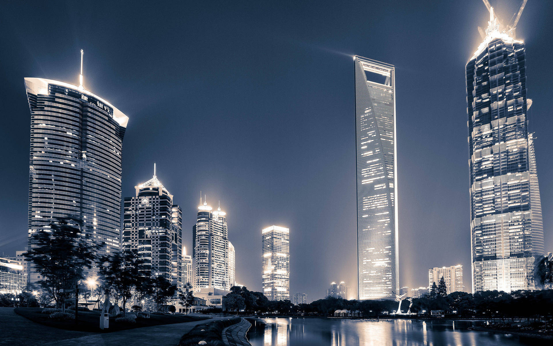 Modern Shanghai City In China Background