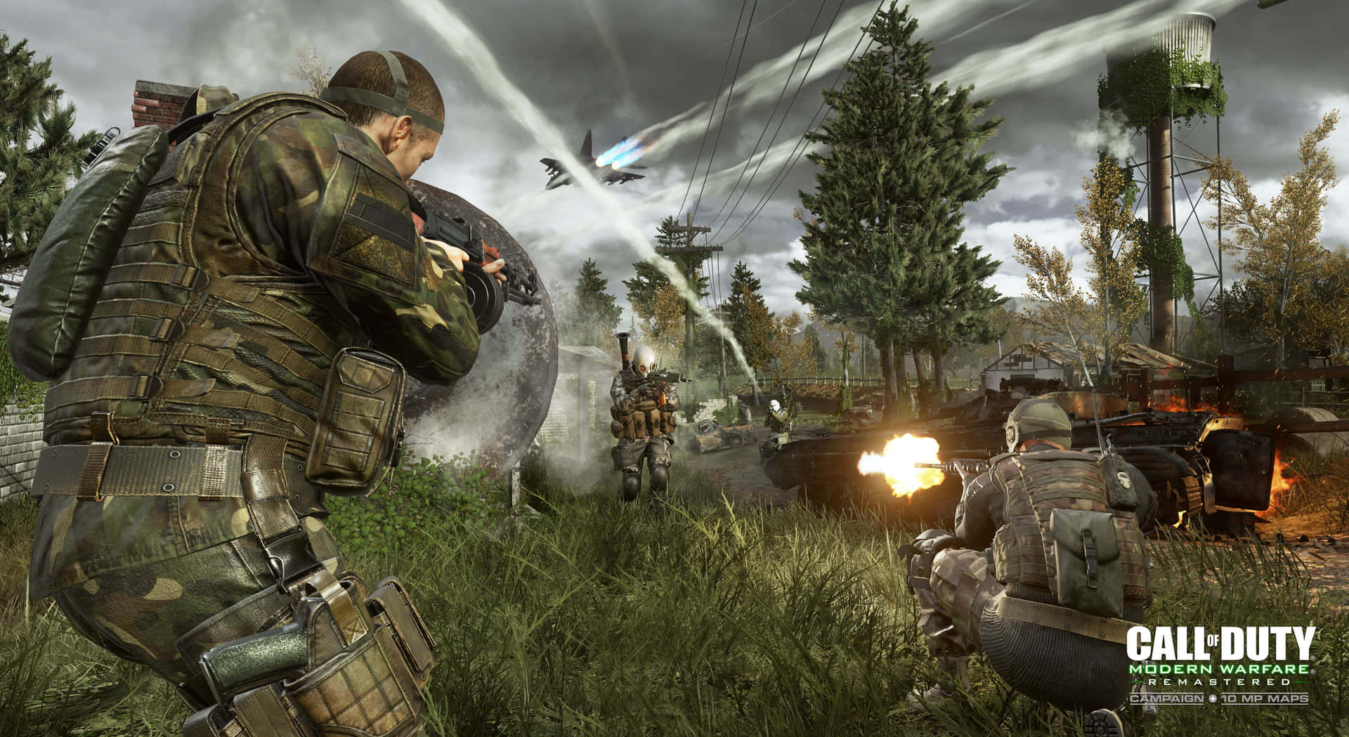 Modern Warfare Battle Scene Background
