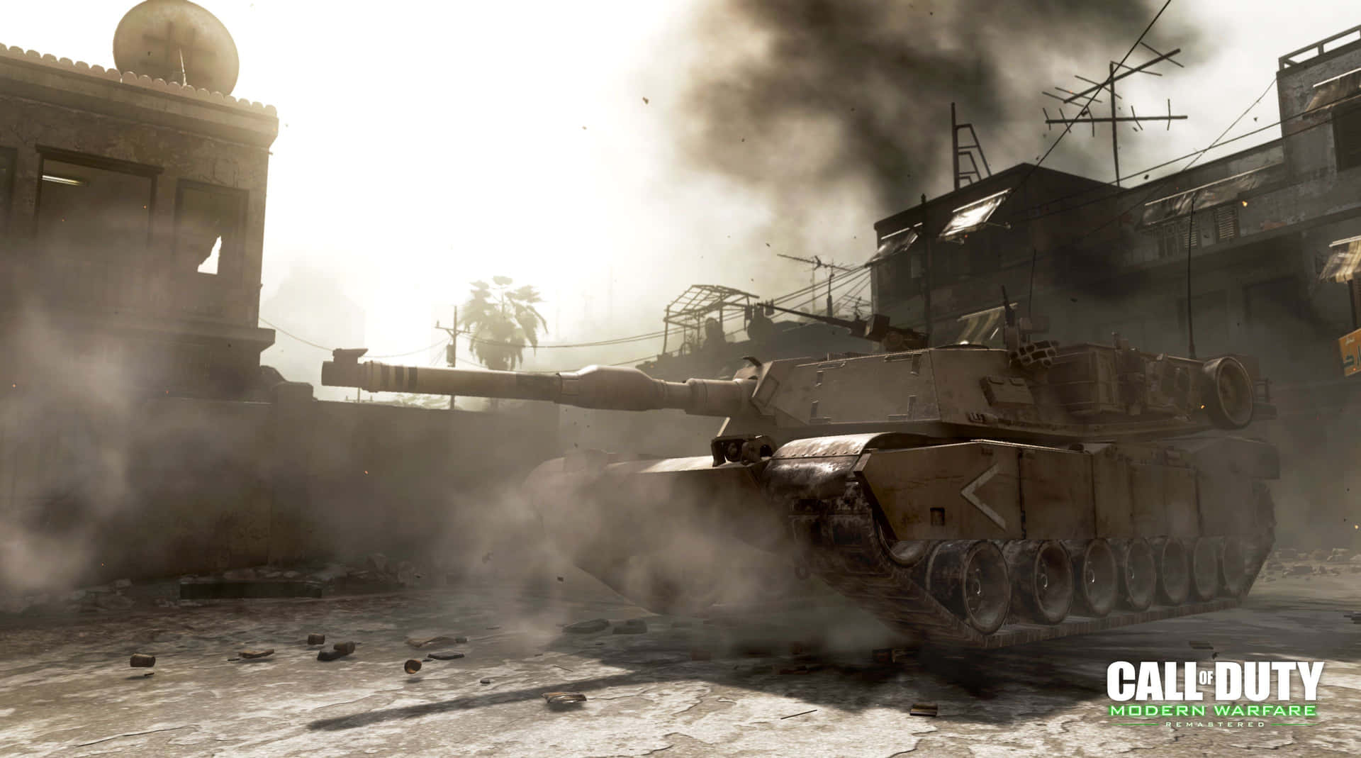Modern Warfare Tank Battle Scene Background