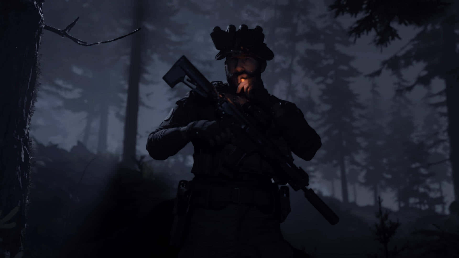 Modern Warfare4 Soldier Night Patrol Background