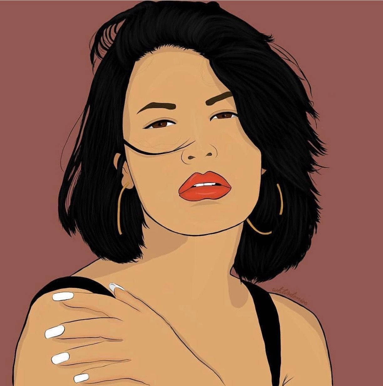 Modernized Selena Quintanilla Illustration Background