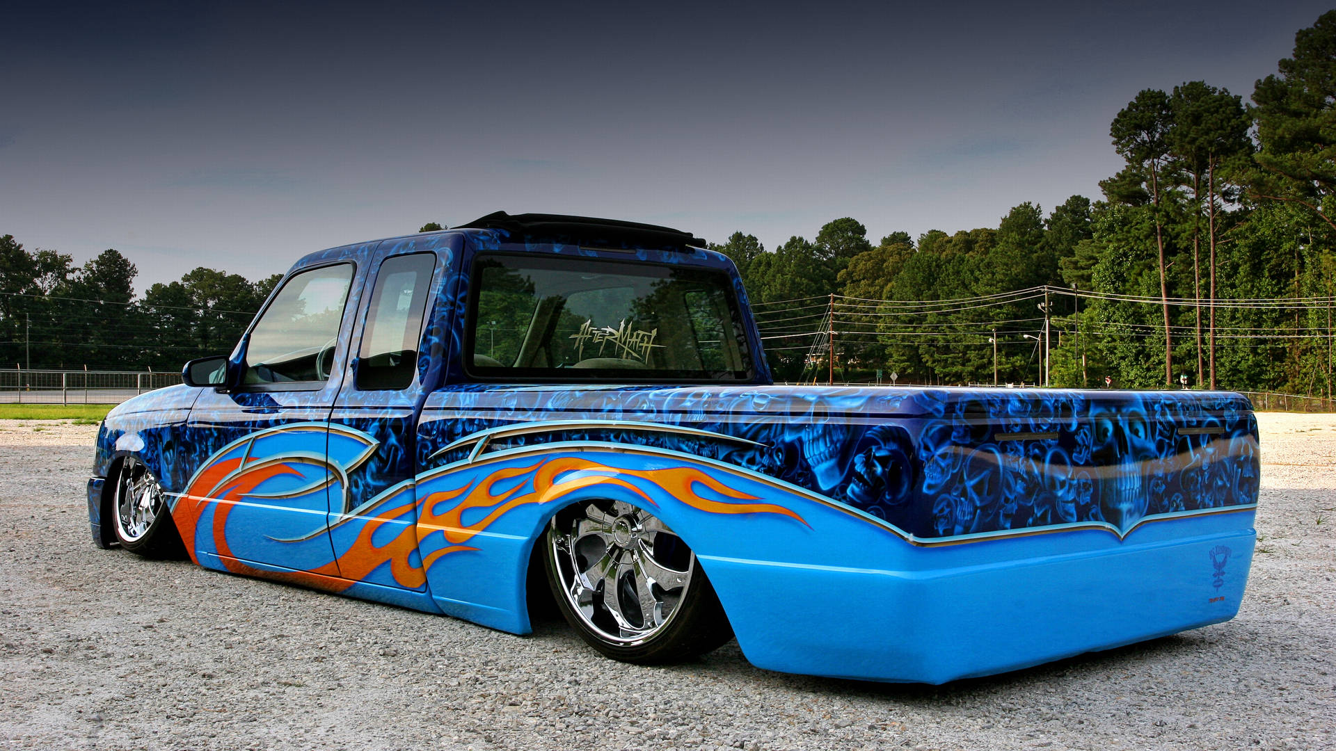 Modified Blue Dropped Truck
