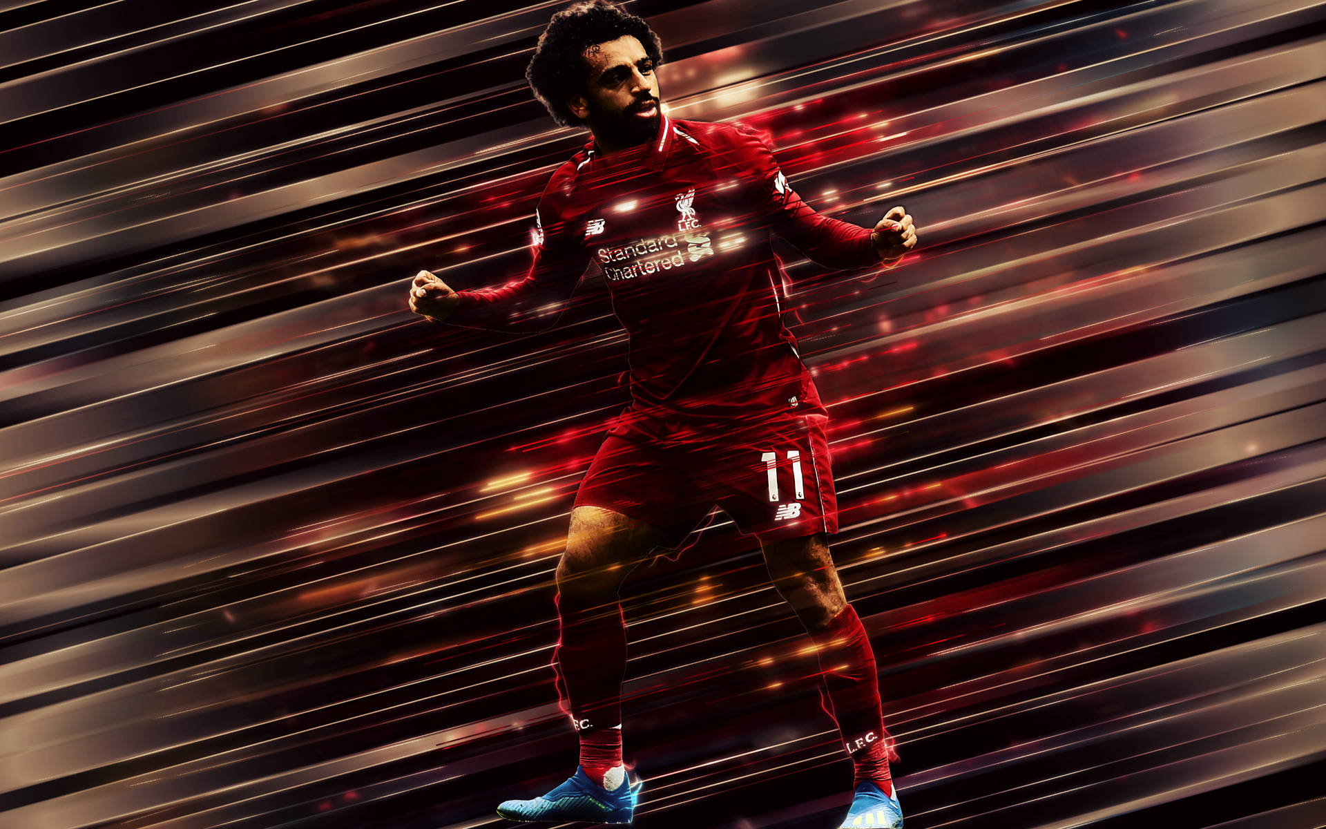 Mohamed Salah Glass Splash Art