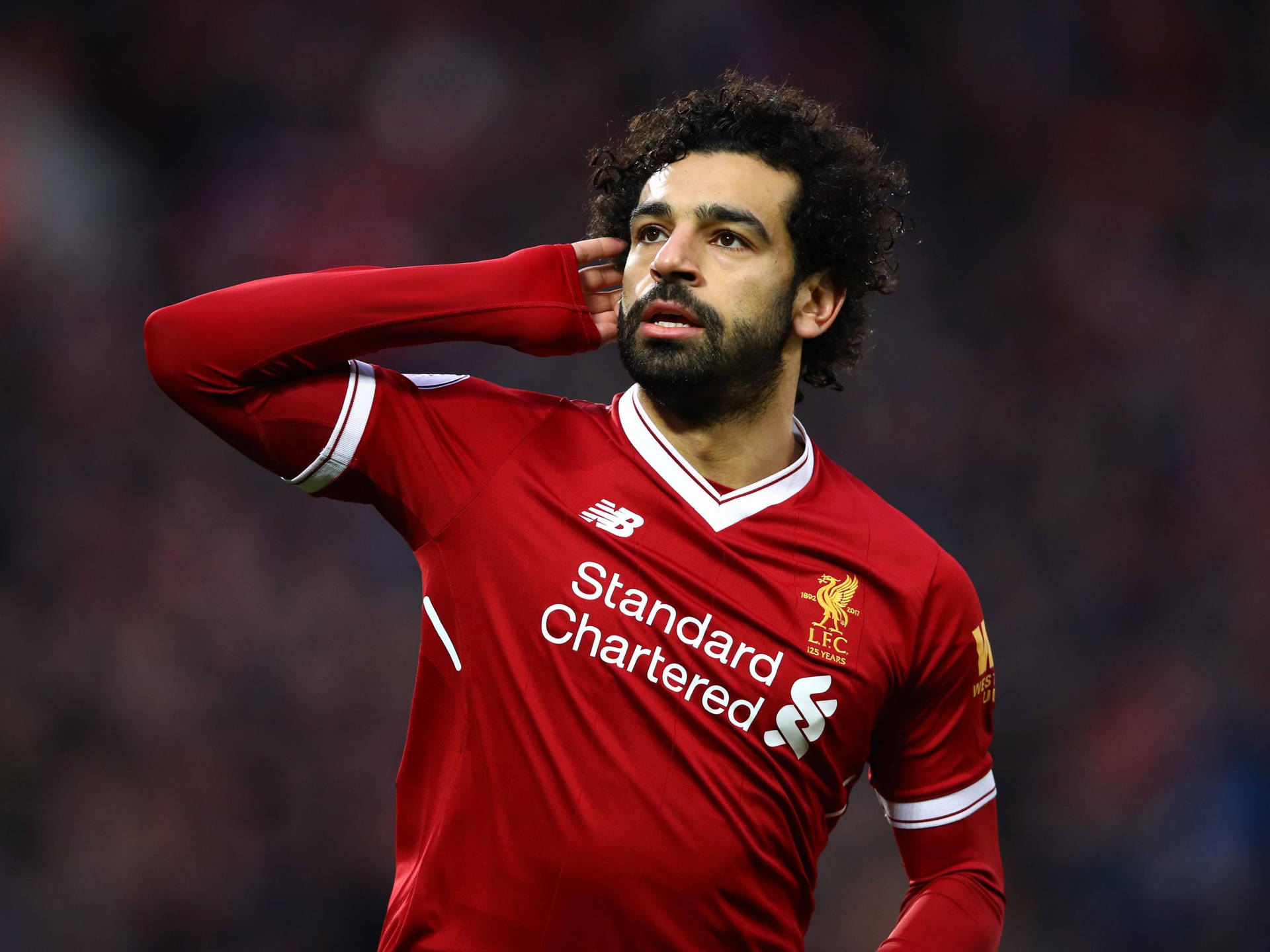 Mohamed Salah Hands On Ear Background