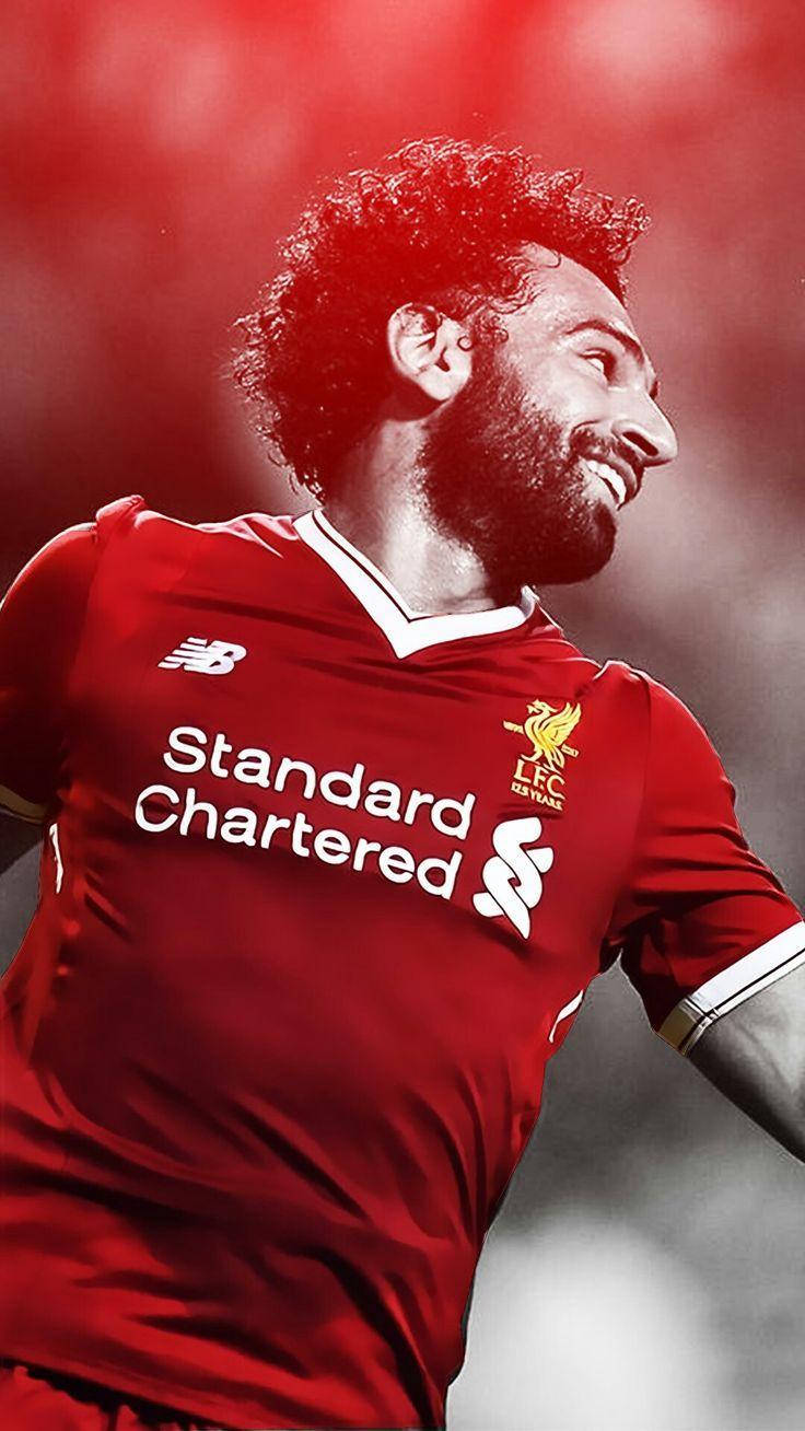 Mohamed Salah Red Spotlight Background